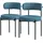 ML-Design Esszimmerstühle 2Er Set aus Teddystoff Blau mit Rückenlehne