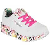 SKECHERS Sneaker »UNO LITE-LOVELY LUV«, Schnürschuh mit bedruckter Sohle, Größenschablone zum Download, Gr. 27, weiß-multi-2, , 59881344-27