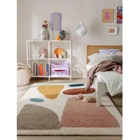 benuta pop Hochflor Shaggyteppich Louise Cream/Rosa 120x170 cm - Hochflor Teppich für Wohnzimmer