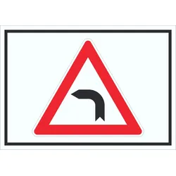 Schild Achtung Kurve links Symbol A5 (148x210mm)