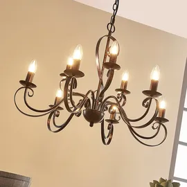 LINDBY Kronleuchter Caleb dimmbar, Braun aus Metall für Flur / Treppenhaus Von Lindby