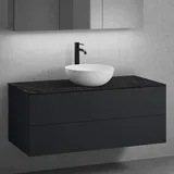 neoro n50 Unterschrank B: 120 cm mit 2 Auszügen, Waschtisch Ø 40 cm weiß matt, B: 120.5 BN0064WM+BN0424BM+BN0404C2