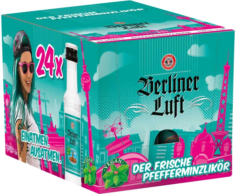 Berliner Luft Pfefferminzlikör 18% 24x 0,02 Liter