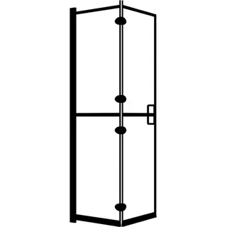 Möbel Faltbare Duschkabine ESG Schwarz 100x140 cm DE54919