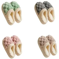 Teceyfeet Hausschuhe Gäste Set, 4 Paar Gästepantoffel Winter Warm Hausschuhe rutschfest Flauschig Plüsch Waschbar Slippers Besucher Hausschlappen - 38/45 EU