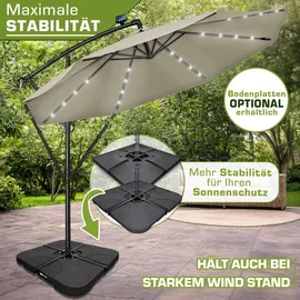 tillvex Ampelschirm Ø 350 cm Braun