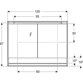 Geberit One 120 cm grau mit ComfortLight