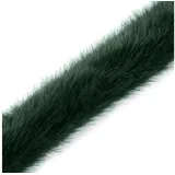 maDDma Webband Fellborte rund ab 1m x 3 cm Meterware Fellbesatz Kunstfell Kunstpelz, dunkelgrün grün