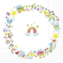 Serviette Wreaht for a baby 20tlg. Papier Bunt