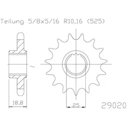 ESJOT Kettenritzel, 16 Zähne