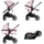 Chipolino Kinderwagen Aura 2 in 1 umbaubar Wickeltasche Sitz umkehrbar bis 22 kg pink - Rosa