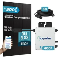 sunniva Balkonkraftwerk Full Black Bifazial 500 W inkl. 500 W N-Typ Glas-Glas Bifacial Module