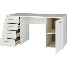 Forte Schreibtisch - weiß ¦ Maße cm B: 145 x 60 x 76.3