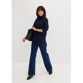 bonprix Rollkragenpullover Sweatshirt Grobstrick Blau 48/50