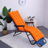 Morbuy Verdicken Deckchair Auflagen für Gartenliegen, Sonnenliege Kissen Tragbare Garten Innenhof Gepolstertes Bett Relax-Liegestuhl Sitzauflage für Innen, Außen (53x198cm,Orange)