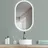 Hoko Badspiegel LED 45x75 cm Wandspiegel oval + LED Wechsel Warmweiß-Kaltweiß-Neutral. Licht mit Touch Schalter/ Wandschalter einschaltbar. Bari - Transparent