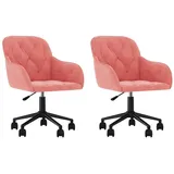 vidaXL Esszimmerstühle 2 Stk. Drehbar Rosa Samt