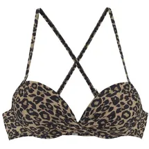 vivance by lascana Bikini-Top Damen Schwarz/Mehrfarbig 34 Cup C