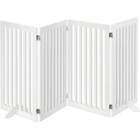 Relaxdays Absperrgitter Hundegitter 4 Panel Weiß 91,5 x 204,5 cm