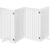 Relaxdays Absperrgitter Hundegitter 4 Panel Weiß 91,5 x 204,5 cm