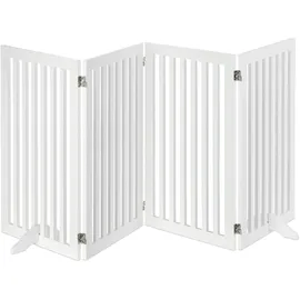Relaxdays Absperrgitter Hundegitter 4 Panel Weiß 91,5 x 204,5 cm