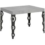 Ausziehbarer Tisch 80x120/204 cm Karamay Cement Anthrazit Gestell