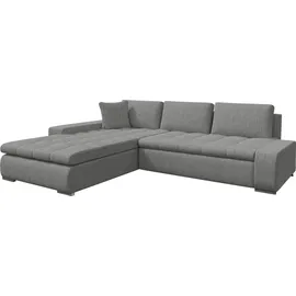 Mirjan24 Ecksofa Orkan, Elegante Polsterecke, Schlaffunktion und Bettkasten, Eckcouch vom Hersteller (Farbe: Rico 12) - Grau