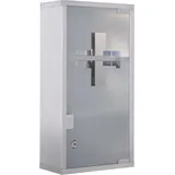 Medizinschrank Easycomfort 1 Glastür Stahl Silber