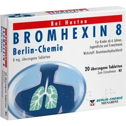 BROMHEXIN 8 Berlin-Chemie 20 St Überzogene Tabletten