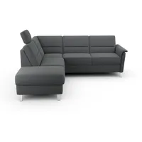 sit&more Ecksofa Palmera L-Form, B: 236 cm, optional Bettfunktion & Bettkasten, Federkern grau