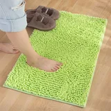 Reyox Badematte Hochflor Chenille rutschfest Vorleger Waschbar Badteppich Badezimmer Wasserabsorbierenden Apfelgrün 30 x 50 cm