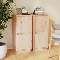 vidaXL Kinderkommode 2 Stk. 31,5 x 34 x 75 cm Kiefer massiv braun