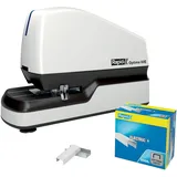 Rapid Optima 60E Elektro-Tacker, Hochleistungs-Heftgerät, ideal für Büros, schnelles & kontaktloses Heften, inkl. 5.000 Heftklammern, bis zu 60 Blatt, Weiß, 2102355