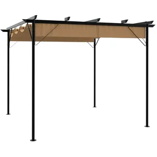 vidaXL Pergola mit Ausziehbarem Dach 300 x 300 cm taupe