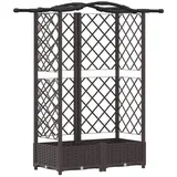 vidaXL Hochbeet mit Rankgitter und Dach 124 x 40 x 126 cm Braun