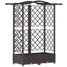 vidaXL Hochbeet mit Rankgitter und Dach 124 x 40 x 126 cm Braun