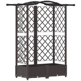 vidaXL Hochbeet mit Rankgitter und Dach 124 x 40 x 126 cm Braun