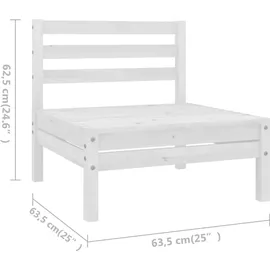vidaXL Garten-Lounge-Set 8-tlg. Massivholz Kiefer Weiß