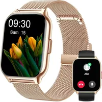 Popglory Smartwatch mit Telefonfunktion, Fitnesstracker 2 Zoll Touch-Farbdisplay,Blutdruckmessung Herzfrequenz Schlafmonitor SpO2, Sportuhr IPx8 Wasserdicht Schrittzähler für Damen Herren