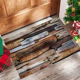 EKSED Badezimmerteppich 60x100 cm,Badematte rutschfest,Weicher Badvorleger,Holzthema Treibholz und Astbretter im Vintage-Stil,Mikrofaser Absorbent Badteppich für Badewanne,Dusche und Badezimmer