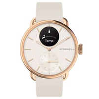 WiThings ScanWatch 2 38 mm perl weiß/rosegold, Sport Fluorelastomer-Armband