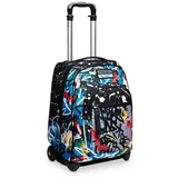 Seven Trolley, 2 in 1, Schulranzen mit Rollen, Rucksack mit Trolleyfunktion für Kinder, ab 1. Klasse, für Schule, Reisen, Mädchen&Jungen, Mehrfarbig, NAVYBUSH