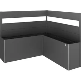 Biohort Sichtschutz Belvedere L-Form 2 Stk. m. Acrylglas Gr. L200 Dunkelgr.-Met.