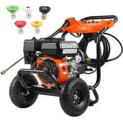 VEVOR Benzin Hochdruckreiniger 3500PSI 10L/min 2,6GPM mit 5 Düsensatz für Autos