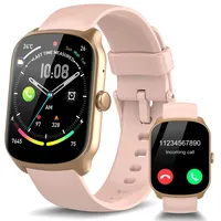 STECEi Smartwatch Herren Damen, 1.95" Fitnessuhr mit Telefonfunktion, Smart Watch 100+ Sportmodi, IP68 Wasserdicht, Fitness Tracker mit Schrittzähler, Pulsmesser und Schlafmonitor, Hellrosa