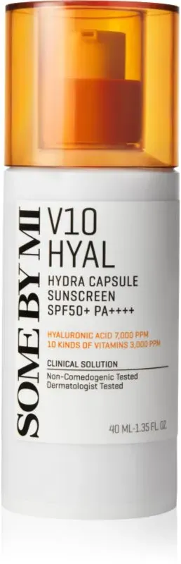 Some By Mi V10 Hyal Hydra Capsule Sunscreen Schutzcreme für empfindliche und intolerante Haut SPF 50+ 40 ml