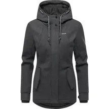 Ragwear Damen, gefütterte, Wasserfeste warme Jacke mit Kapuze in atmungsaktiver Fleece Woll-Optik Monadde Felt YOUMODO Dark Grey Gr. 3XL - 3XL