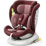 Tweety Plus DELUXE iSizeRed Kindersitz mit 360 Grad drehbarem Isofix-System-BUF BOOF 0, 36 kg - Rot