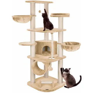 HAPPYPET Kratzbaum 11cm Sisalstämme XXL Katzenbaum MaineCoon Kletterbaum MASSIV