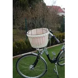 Marcus Hundefahrradkorb für Fahradlenker aus Weide mit Metallgitter und Kissen Weidenkorb Hundekorb Lenkerkorb Einkaufskorb Natur (XXL ohne Kissen)